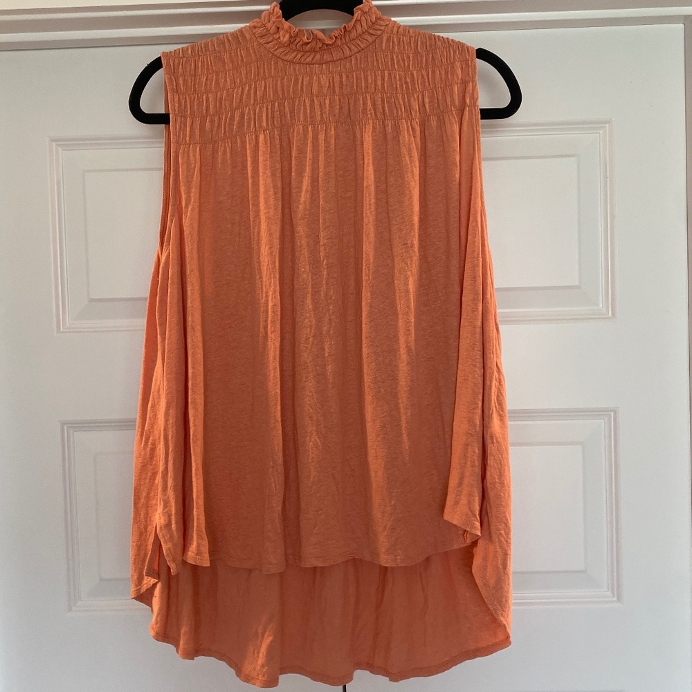 Flowy mock neck sleeveless top